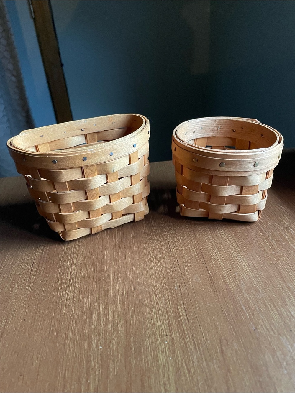 Longaberger Oregano Wall Hanging Basket and Small Family Heritage Basket